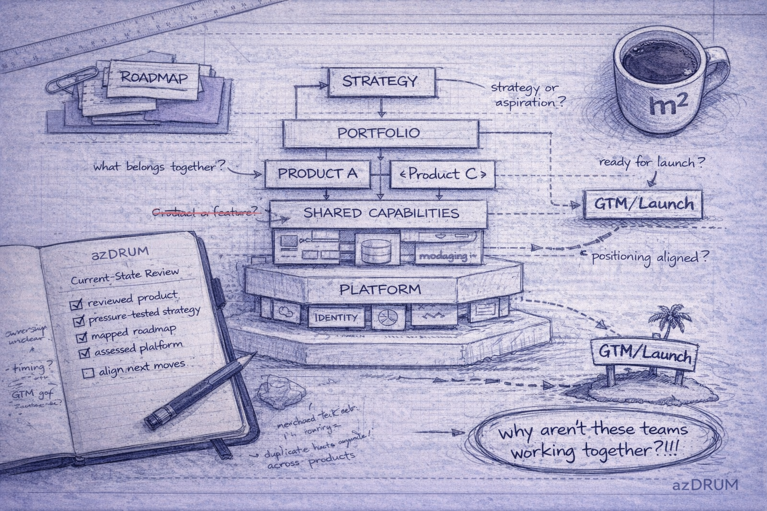 Product strategy workbench illustration